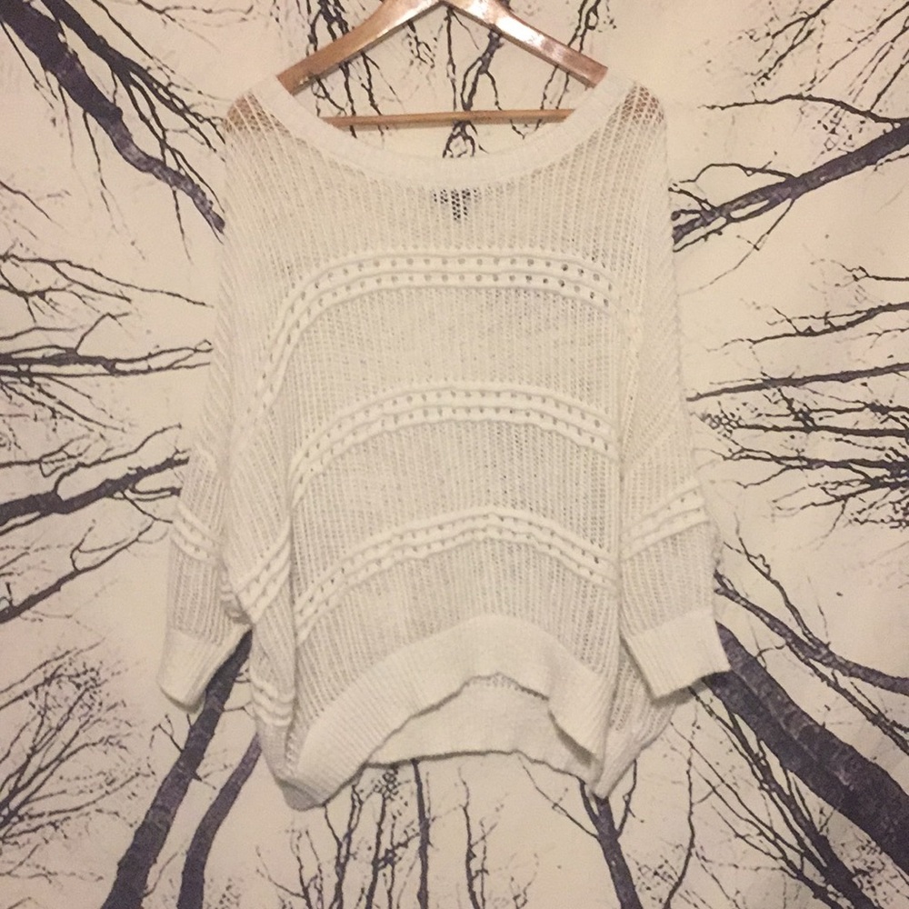 White Crochet Sweater